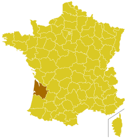 Locator map for Archdiocese of Bordeaux