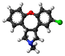 Ball-and-stick model of the asenapine molecule