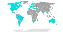 Map of global availability of Tidal