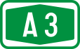 Slovenian A3 motorway shield