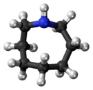 Ball-and-stick model of the azocane molecule