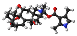 Ball and stick model of batrachotoxin