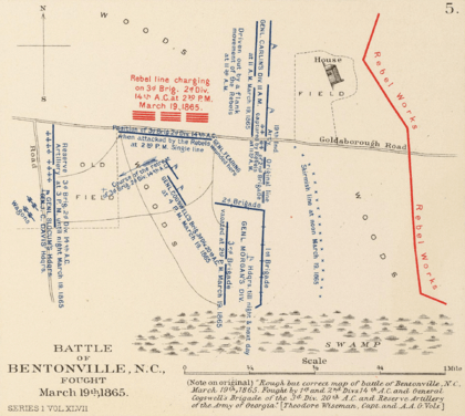 Map of the Battle of Blentonville.