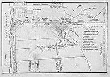 Tactical map depicting locations of units during the Battle of New Orleans.