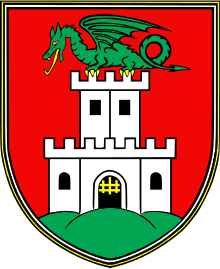 Coat-of-arms of the City Municipality of Ljubljana, in use since 1992