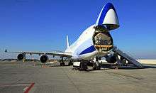 China Airlines Cargo 747-400F with the nose cargo door open