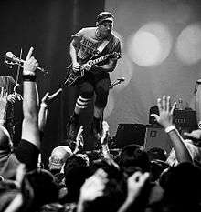 Boris Pelekh playing with Gogol Bordello in Las Vegas, November 2016. Photo: Alison Clarke/Cliqmo Photography