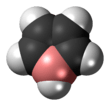 Space-filling model of the borole molecule