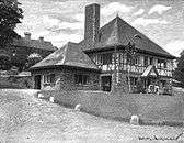 Contemporary photograph of a half-timbered building