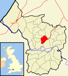 Map of Bristol showing Ashley ward to the north of the centre of the city