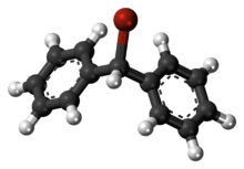 Ball-and-stick model of bromodiphenylmethane