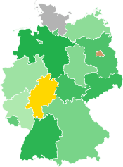 A coloured map of the states of Germany