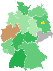 A coloured map of the states of Germany