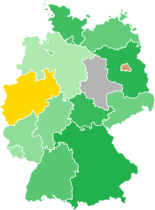 A coloured map of the states of Germany