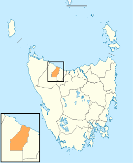 A map showing the Burnie City LGA in Tasmania