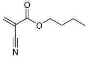 Structural formula of butyl cyanoacrylate