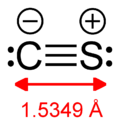 Lewis structure, showing a C−S bond distance of 1.5349 angstroms