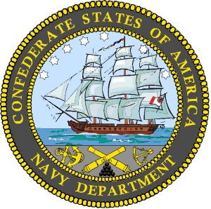 Seal of the Confederate Department of the Navy, which the Confederate Navy formed a part of alongside the Confederate Marines.