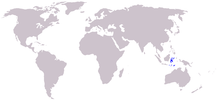 Sulawesi and the Lesser Sunda Islands. Introduced to Singapore and Hong Kong