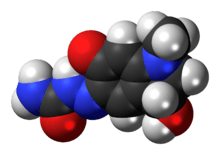 Space-filling model of the carbazochrome molecule