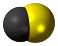 Space-filling model of the carbon monosulfide molecule