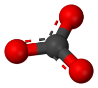 Ball-and-stick model of the carbonate anion