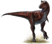 Drawing of a running Carnotaurus