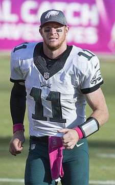 Wentz facing camera wearing Eagles uniform with #11