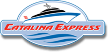 Logo of Catalina Express. Shows a stylized, cartoon ferry, on an oval background.