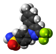 Space-filling model of the celecoxib molecule