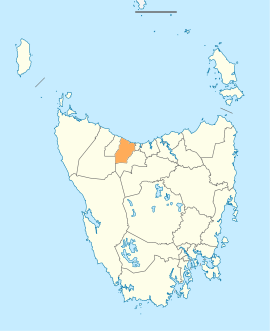 A map showing the Central Coast LGA in Tasmania