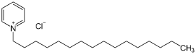 Skeletal formula of cetylpyridinium cation with a chloride anion