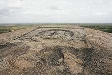 Large feet inside a circle inside a square