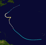 Weather map featuring Hurricane Charlie, the third of the season