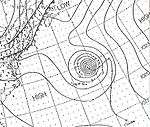 Weather map featuring Hurricane Charlie, the third of the season