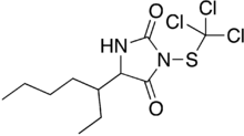 Structural formula of clodantoin