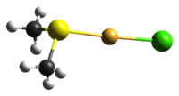 ball-and-stick model of the molecule derived from the crystal structure