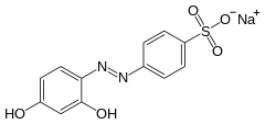 Skeletal formula of chrysoine resorcinol as a sodium salt