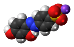 Space-filling model of chrysoine resorcinol as a sodium salt