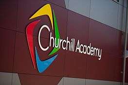 Exterior shot of main hall at Churchill Academy & Sixth Form