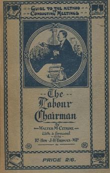 Book cover image of The Labour Chairman by Walter Citrine, 1920