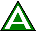 Green triangle, with letter A