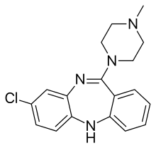 Skeletal formula of clozapine