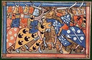  Medieval illustration of a battle during the Second Crusade