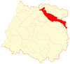 Map of Curicó commune in the Maule Region