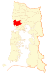 Location of Los Muermos commune in Los Lagos Region