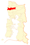 Map of Purranque commune in Los Lagos Region