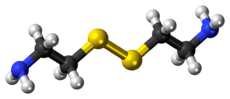 Ball-and-stick model of the cystamine molecule