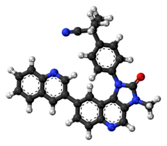 Ball-and-stick model of the BEZ235 molecule