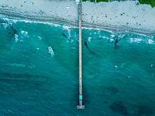 Deerfield Beach pier from above